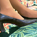 sz 7 claiborne black heels (F)