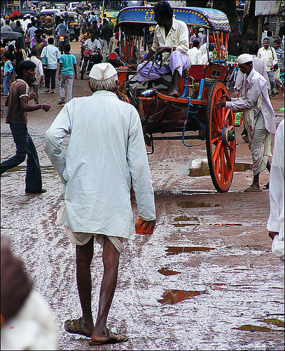 Old man in a dhoti