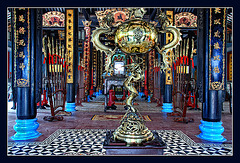 colorful temples in Chau Doc