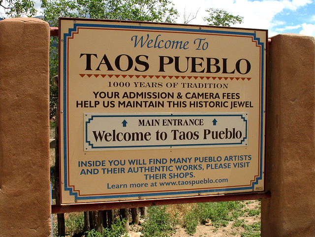 Taos Pueblo Sign