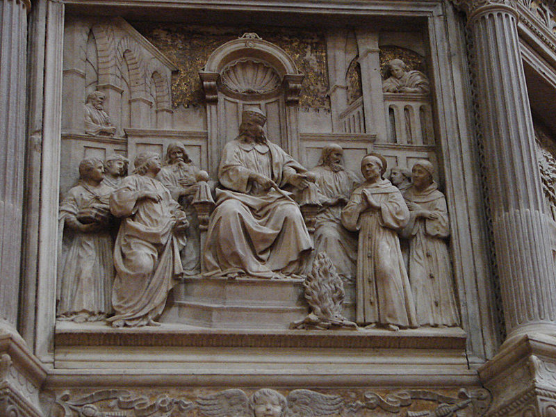 20050916 110DSCw [I] Basilika Santa Croce: Relief der Kanzel, Florenz, Toscana
