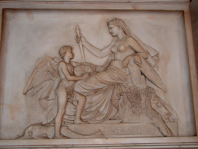 20050916 121DSCw [I] Basilikum Santa Croce: Relief im Kreuzgang, Florenz, Toscana