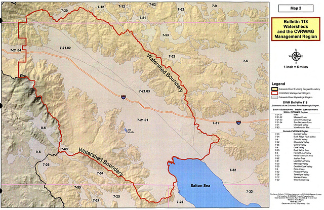 Map 2 - Bulletin 118 Watersheds and the CVRWMG Management Region