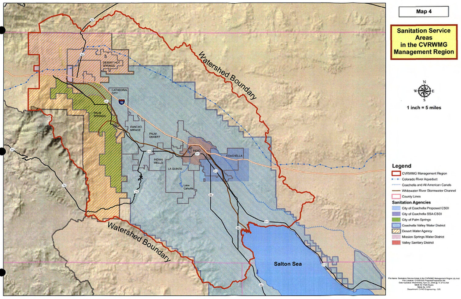 Map 4 - Sanitation Service Areas in the CVRWMG Management Region