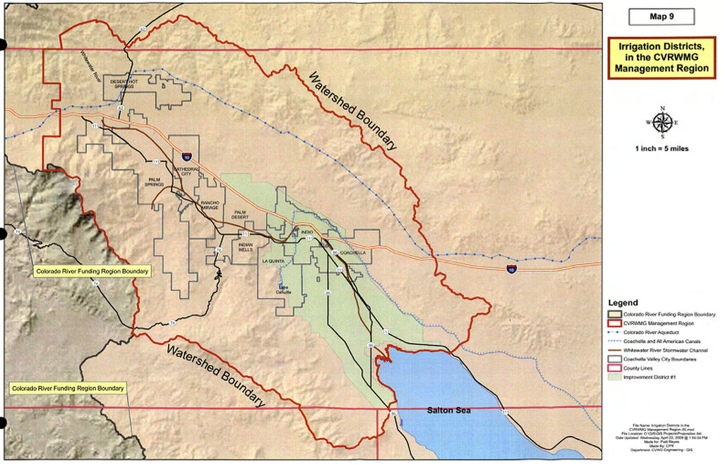 Map 9 - Irrigation Districts in the CVRWMG Management Region