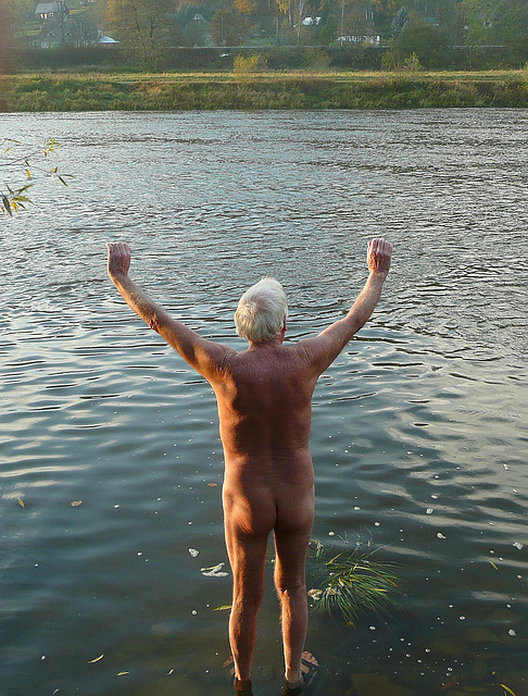 Schwimmen in der Elbe 7.11.2009