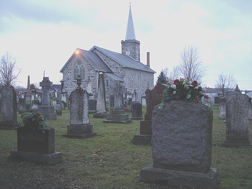 Église et cimetère de Dunham. Québec, Canada . 21-11-2009