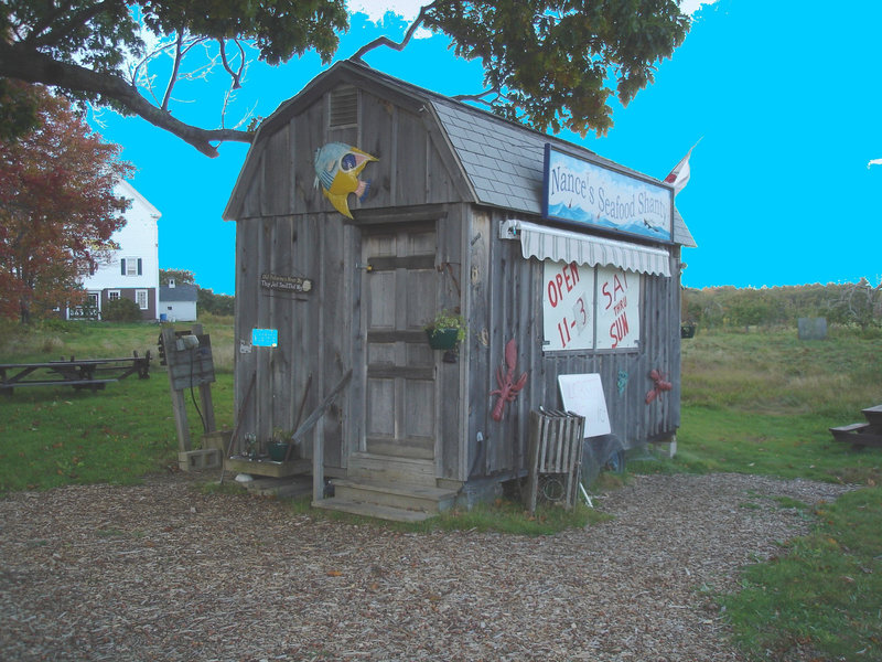 Nance's seafood Shanty - Maine USA - 11-10-2009- Avec ciel bleu photofiltré