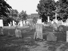 Whiting church cemetery. 30 nord entre 4 et 125. New Hampshire, USA. 26-07-2009-   N & B