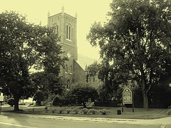 Rutland, Vermont USA -  Trinity episcopal church . Vintage