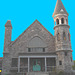 Rutland, Vermont USA  /  25-07-2009 -  Trinity episcopal church avec ciel bleu photofiltré