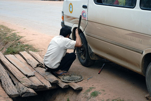 Nearly finished the tire change