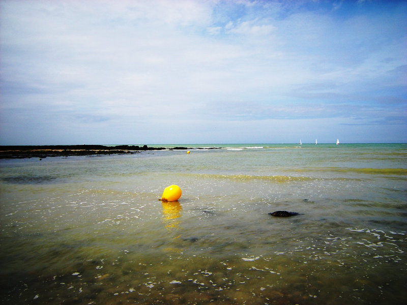 Solitude de la bouée pendant la marée descendante