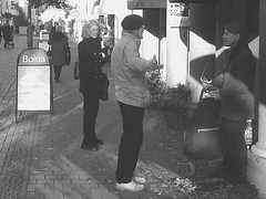 Bokia Swedish Mom with the beret man.- B & W