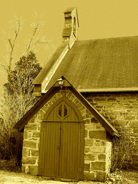 St.Marys Anglican church Como et cimetière - Hudson QC.  25-03-2010- Sepia fort