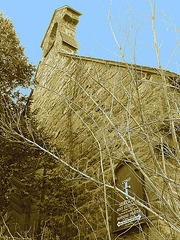St.Marys Anglican church Como et cimetière - Hudson QC.  25-03-2010 - Sepia et bleu photofiltré