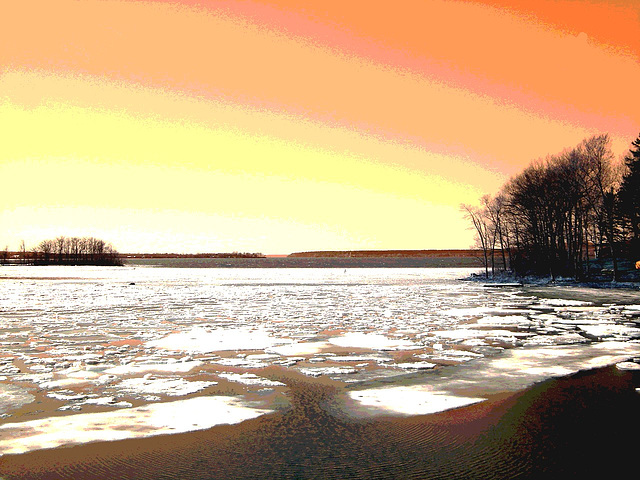 Île cadieux / Cadieux island -  Qc. Canada.  24 mars 2010- RVB postérisé