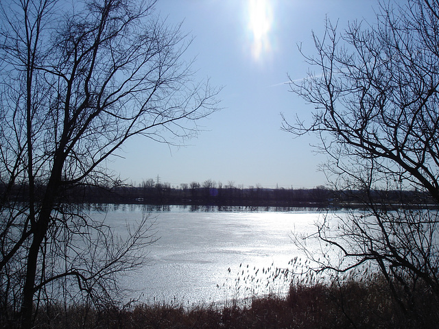 Reflet glacial de printemps /  Spring icy reflection - Hometown / Dans ma ville.  16 mars 2010.- Photo originale / Original picture