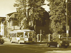 Portland's taxis and tramway /  Maine USA - 11 octobre 2009 - Sepia