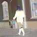 Guldfynd Swedish blond in jeans with low-heeled boots /  La Déesse blonde  Guldfynd en jeans et bottes à talons plats -  Ängelholm / Suède - Sweden.  23 octobre 2008 - Négatif postérisé