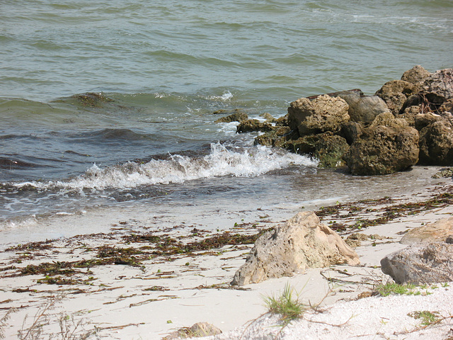 Sand..rock..water....