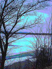 Lac Brome /  Brome lake -  Qc,   CANADA.  28 mars 2010 - Postérisation