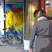 La Dame au petit vélo en bottes de cuir à talons hauts / Little bike Swedish blond Lady in medium high-heeled Boots - Ängelholm / Suède - Sweden.   23-10-2008- Postérisation