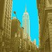 JP 12 taxi at work /  New-York city  -  Juillet 2008- Sépia avec ciel bleu photofiltré