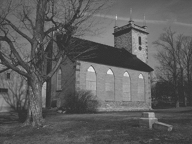 St.Mungos united cushing 1836 - Chatham ( Cushing).  Québec, CANADA.   19-03-2010 -  Sepia tramé