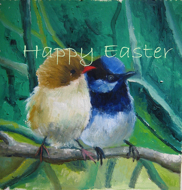Happy Easter-love birds2