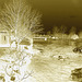 Courant glacial du printemps qui se réveille /  Cold spring water - Hometown / Dans ma ville - 16 mars 2010- Négatif sépiatisé