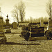 Cimetière St-André Apôtre  - St-André d'Argenteuil. Québec, CANADA -  19 mars 2010 - Sepia