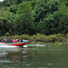 Oncoming high speed boat on the Nam Ou