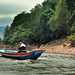Oncoming fishing boat on Nam Ou