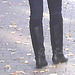 Kicks ponytail Swedish blond in sexy flat chunky heeled Boots /  Belle blonde suédoise en bottes sexy à talons trapus -Ängelholm / Suède - Sweden.  23 octobre 2008.   - Ultra éclaircie