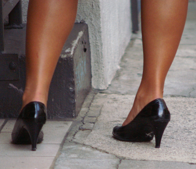 black heels on the street (F)
