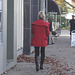 Choklad blond swedish Lady in red with sexy high-heeled boots / Blonde en rouge avec bottes de cuir à talons hauts. - Ängelhlom - 23-10-2008 .