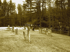 Union cemetery  / South Bolton. Québec, CANADA.  28 mars 2010- Sepia