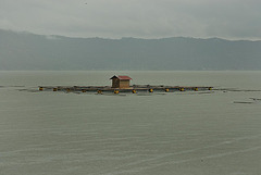 Fishing hut in the Batur lake