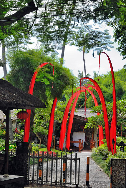 Chinese restaurant and its colorful entrance