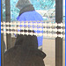 Bus shelter Lady in hidden hammer heeled boots and jeans /  Abribus et bottes de cuir à talons marteaux - RVB