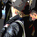 Blonde danoise à chapeau en bottes à talons hauts / Blond danish hatter in high-heeled boots -  Copenhagen, Denmark / Copenhague, Danemark.   20 octobre 2008- Postérisation