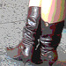 Blonde danoise à chapeau en bottes à talons hauts / Blond danish hatter in high-heeled boots -  Copenhagen, Denmark / Copenhague, Danemark.   20 octobre 2008 - Postérisation