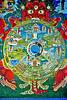 Mandala painting inside the Kurjey Lhakhang temple