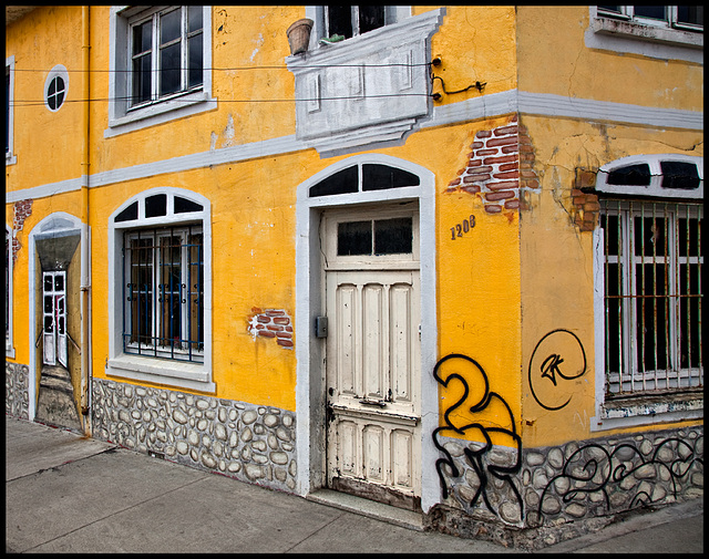 yellow painted house