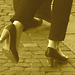 Expresso house Swedish duo - Flat boots and high heels /  Piétonnes suédoises - talons hauts et bottes à talons plats -   Ängelholm - 23-10-2008- Sepia