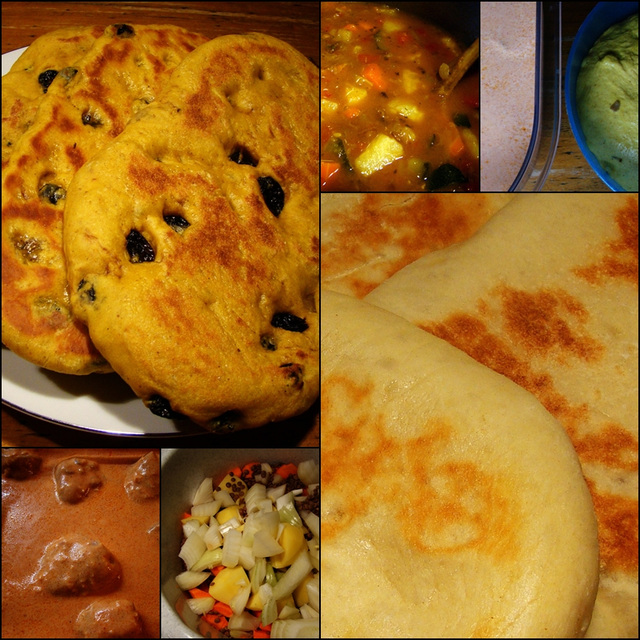 Plain Naan and Curried Naan Bread