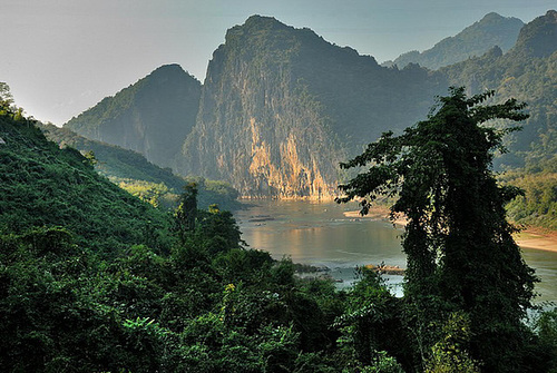 Nam Ou before it flows into the Mekong