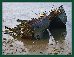 Wracks in der Mündung des Flusses Dives/Cabourg