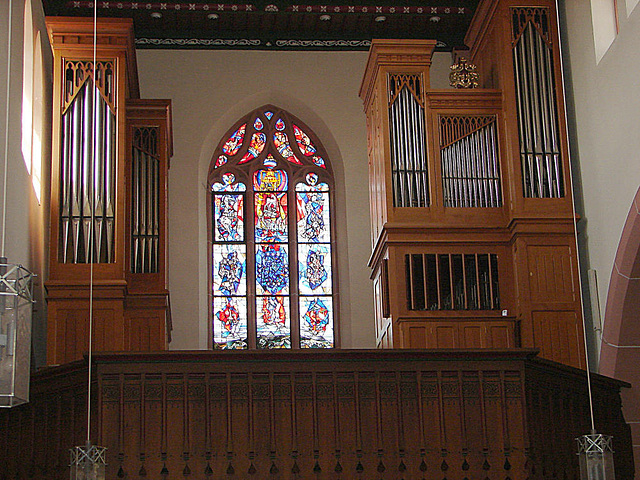 20070423 0142DSCw [D-VS] Orgel, Glasfenster, Kirche, Unterkirnach